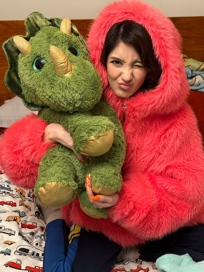 Triceratops Dinosaur Plush Toy, Green, 24.4 Inches - MorisMos Stuffed Animals
