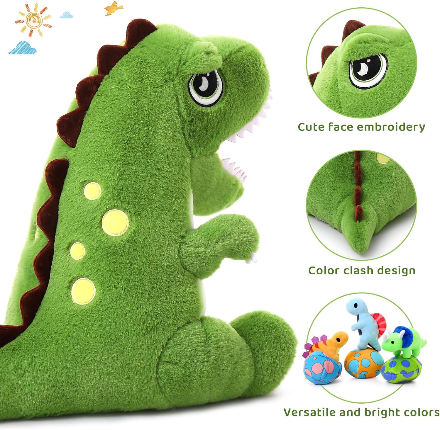 Ensemble de jouets en peluche Tyrannosaurus Rex, 19,6 pouces