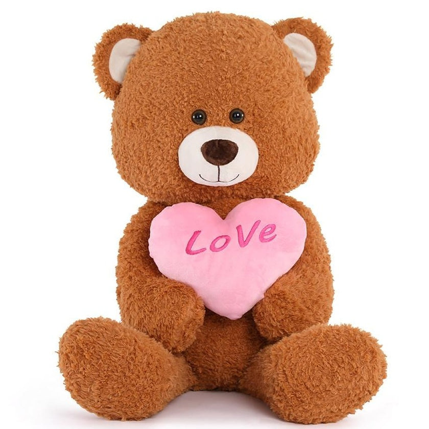 Valentine's Day Teddy Bear Plush Toy, Brown, 27 Inches