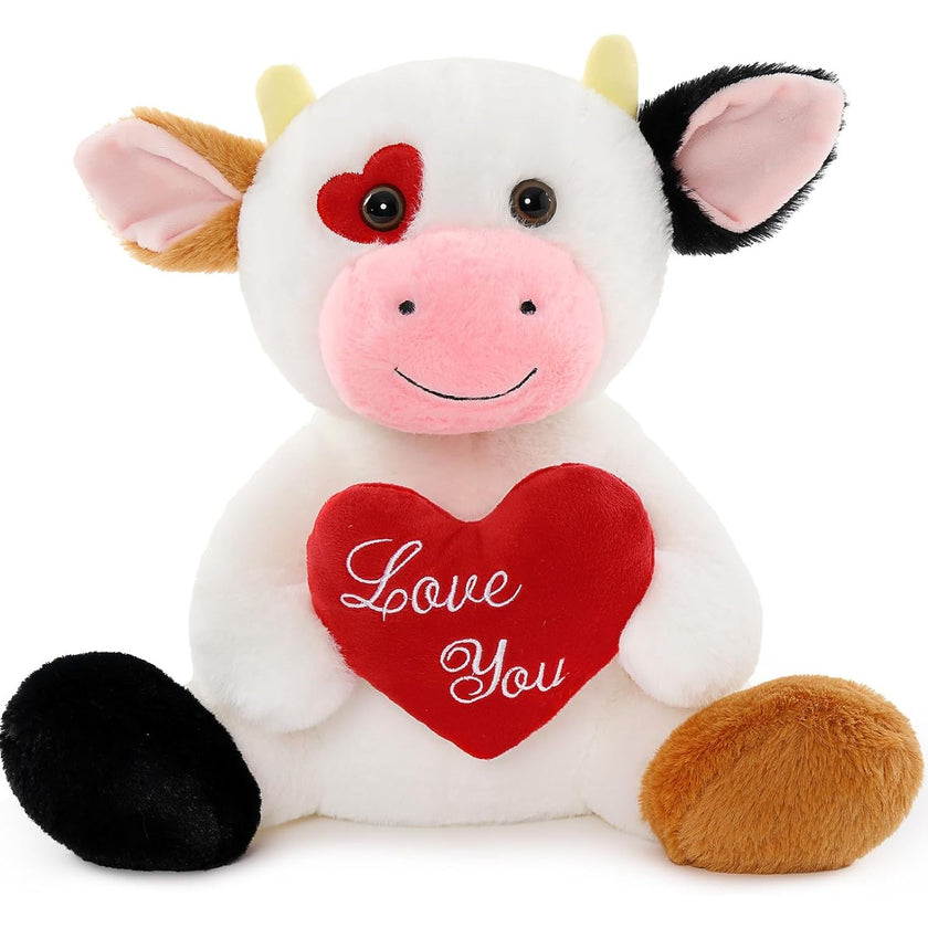 Valentine's Cow Plush Toy, 12 Inches
