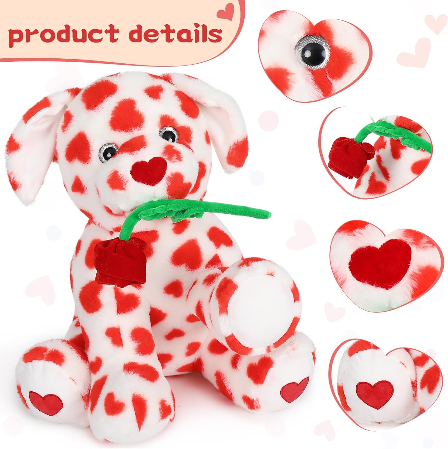 Valentine's Day Dog Stuffed Toy, 18 Inches
