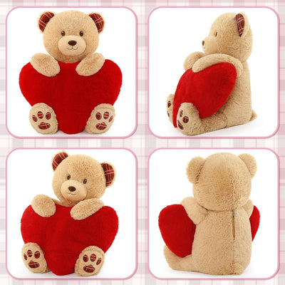Valentine's Day Teddy Bear Plush Toy, Brown, 28 inches - MorisMos Stuffed Animal Toys