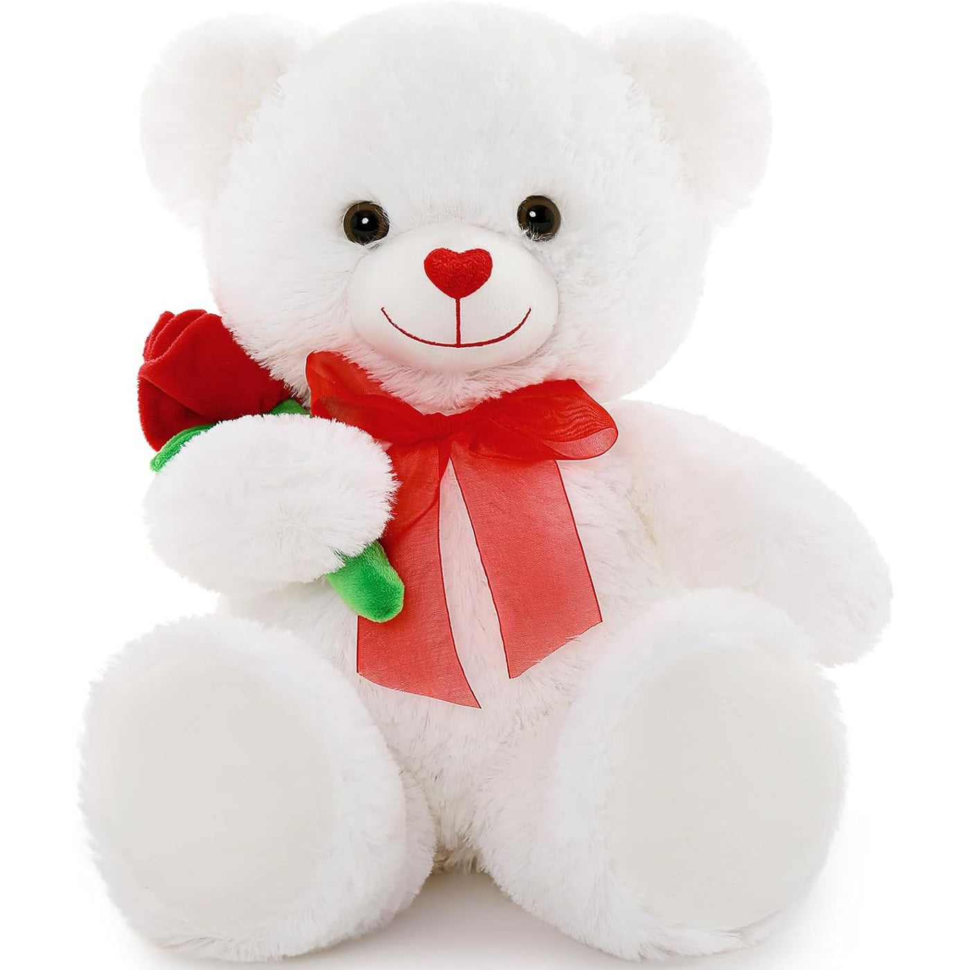 Valentine's Teddy Bear Plush Toy, White, 19.6 Inches