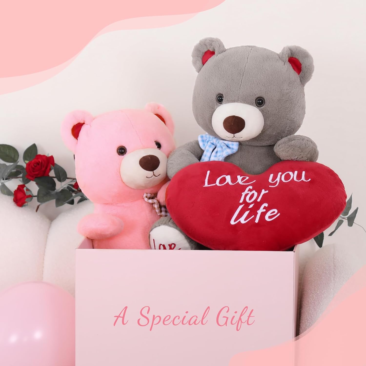 Valentine's Teddy Bear Plush Toys, 15.7 Inches