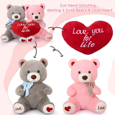 Valentine's Teddy Bear Plush Toys, 15.7 Inches - MorisMos Valentine's Plush Toys