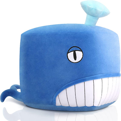 Alan: Whale Plush Pillow, Blue, 15 Inches - MorisMos Plush Toys On Sale