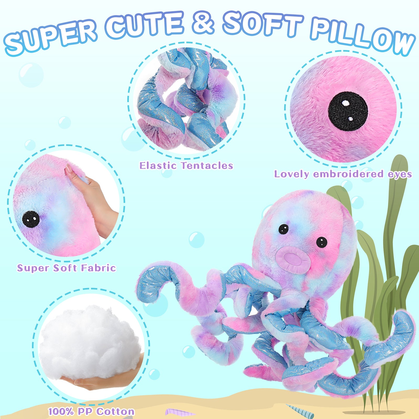 Octopus Plush Toy Ocean Stuffed Animals, 28 Inches