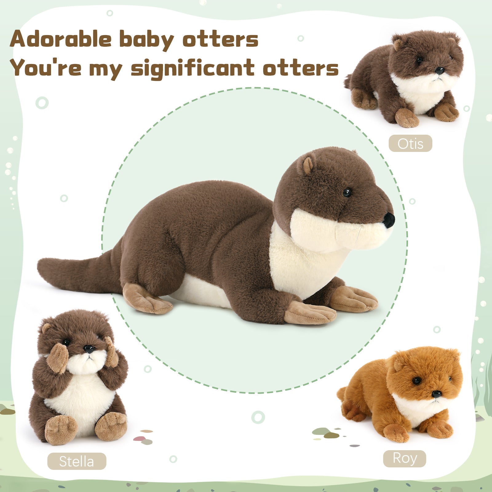 Otter Plush Toys, Dark Brown, 23.6 Inches