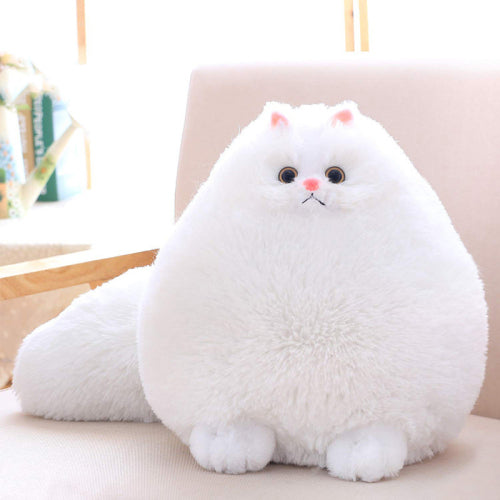 Persian Cat Stuffed Animals Cat Plush Toy, White, 11.8 Inches