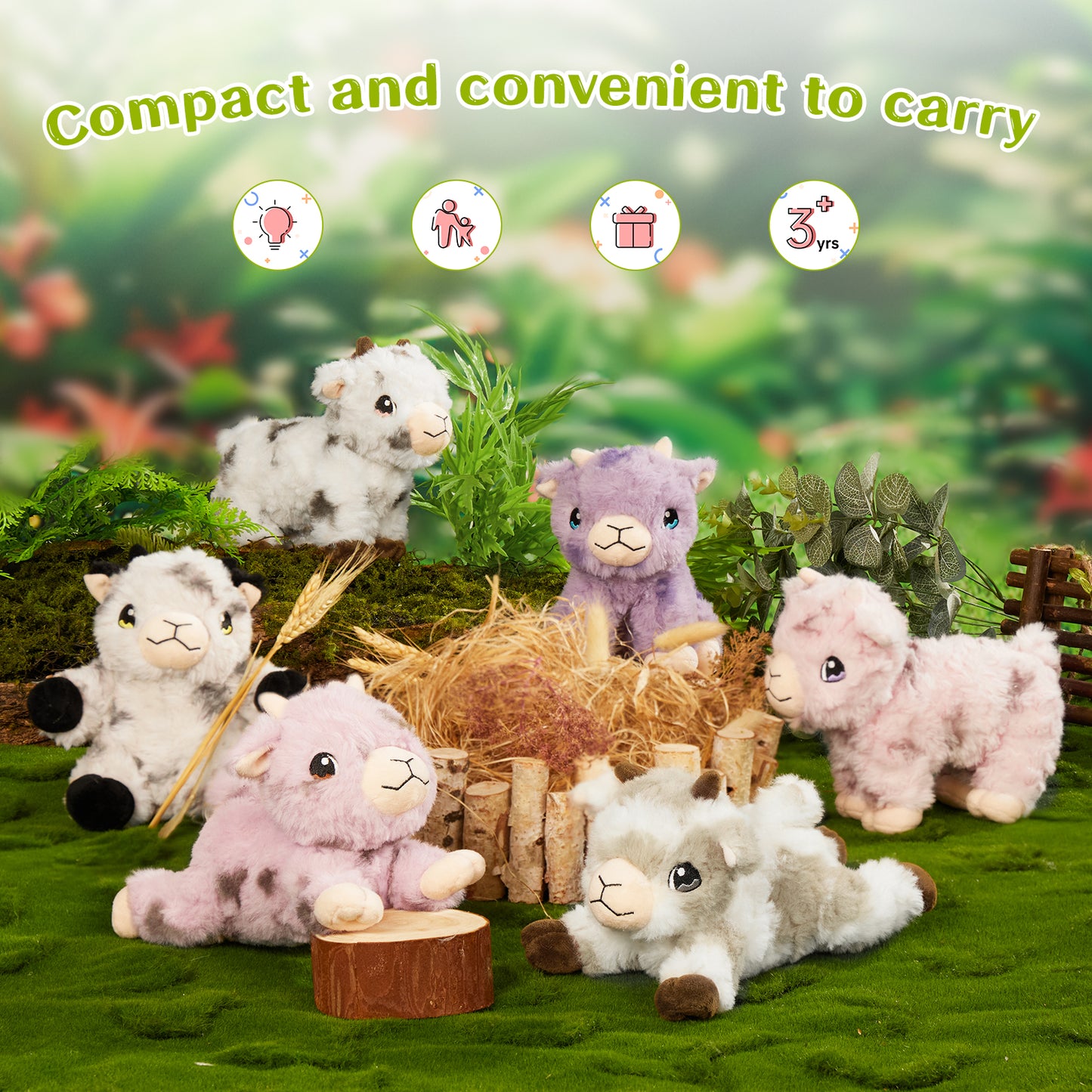 Little Lamb Stuffed Animals Bulk Sheep Plushies, 6.3 Inches