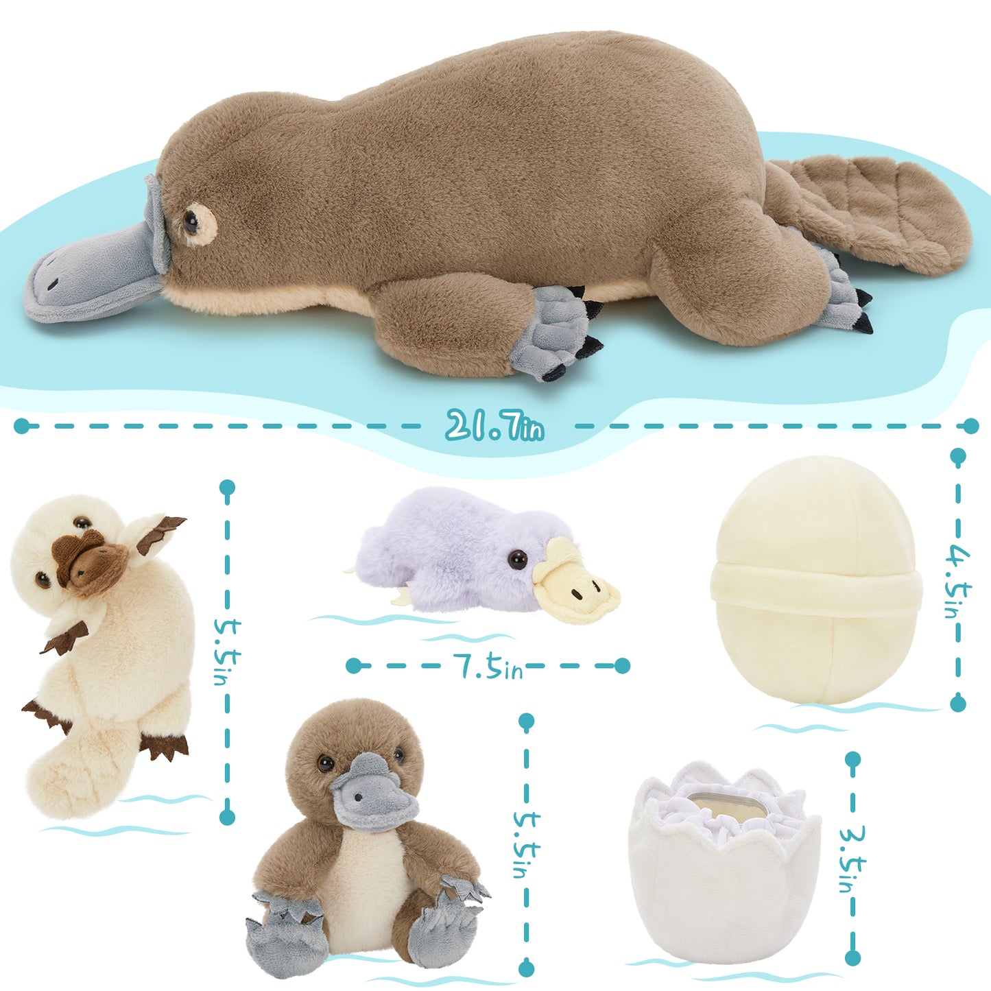 Platypus Plush Toys Duckbill Stuffed Animals, 21.65 Inches