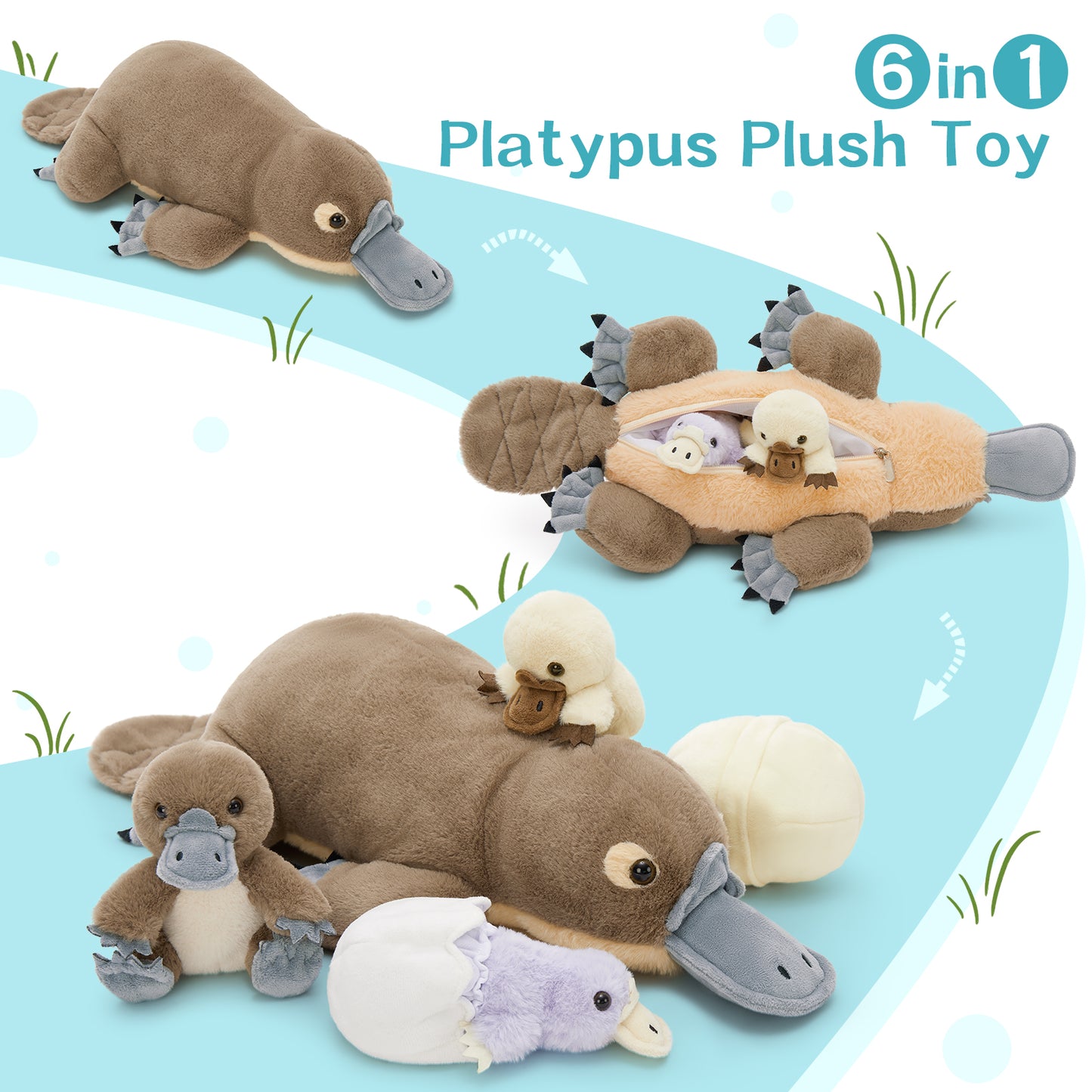 Platypus Plush Toys Duckbill Stuffed Animals, 21.65 Inches