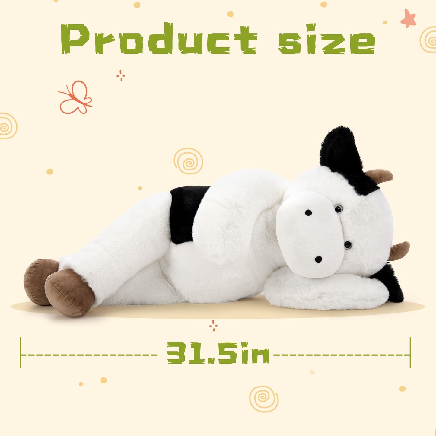 Dairy Cow Plush Toys - Farm Stuffed Animals - Farm Theme Decorations - Party Favors - Squishy Animal Cartoon Plush Pillows - Free Shipping