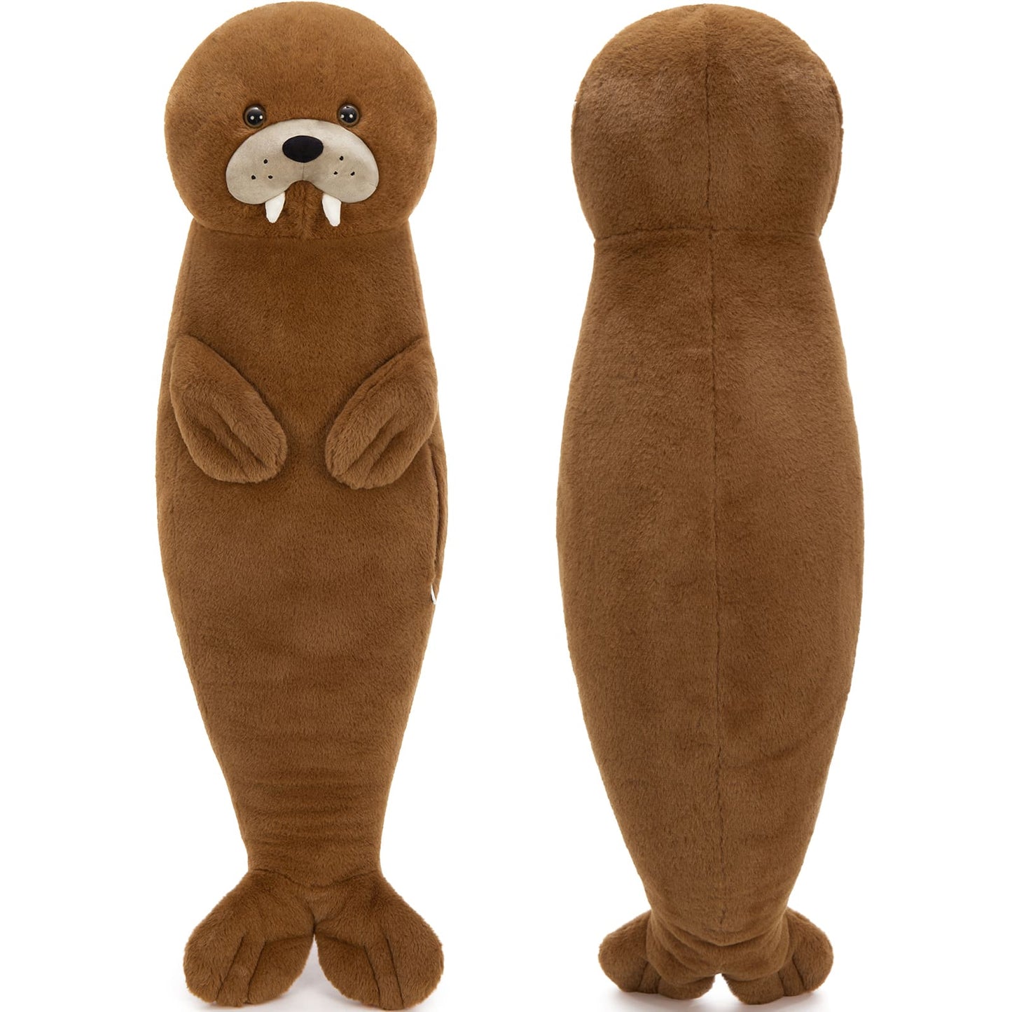 39 Inches Walrus Long Plush Pillow - 100 cm Walrus Stuffed Animals - Squishy Ocean Animal Long Throw Pillows - Couch/Sofa/Bed Pillows - Free Shipping