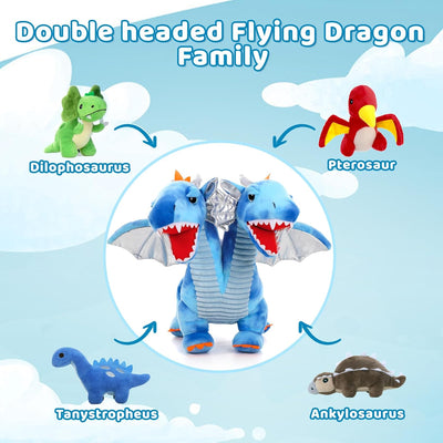 Double-headed Dragon Plush Toy Set, 20 Inches