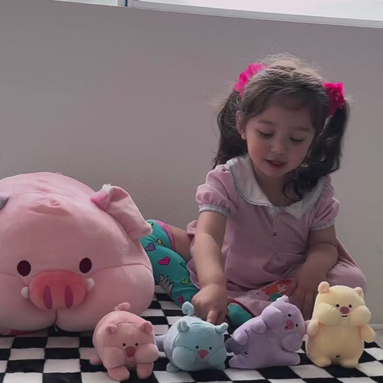 Pig Mom Stuffed Toy with 4 Pig Babies, 20 Inches – MorisMos