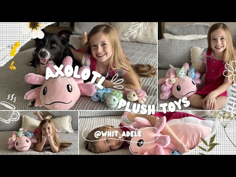 Axolotl Plushie with 3 Babies, 31.5 Inches