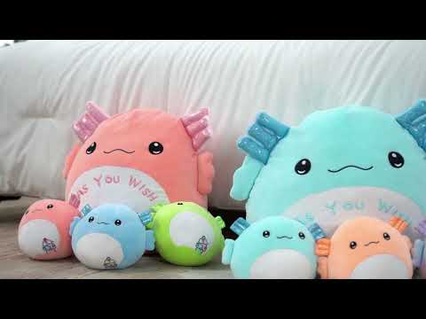 Axolotl Plush Toy with Three Axolotl Babies, 16 Inches