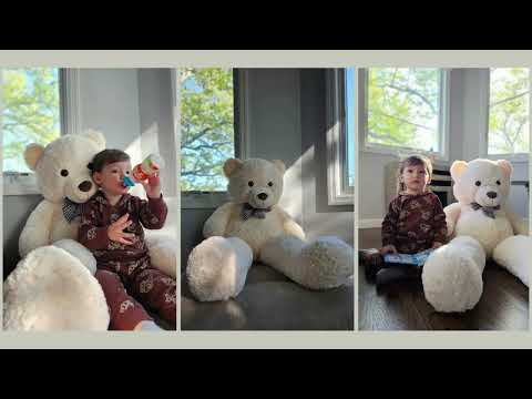 Giant Teddy Bear Stuffed Animal Toy, Beige
