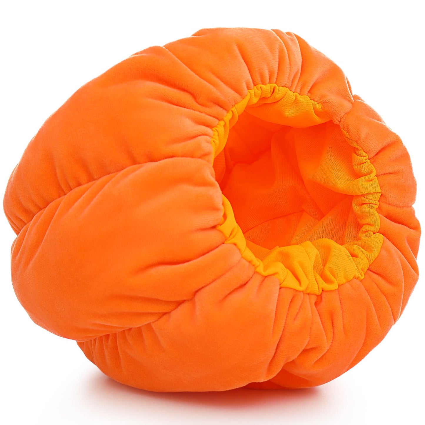 Pumpkin Plush Head Cover Halloween Head Mask, Orange, 11 Inches