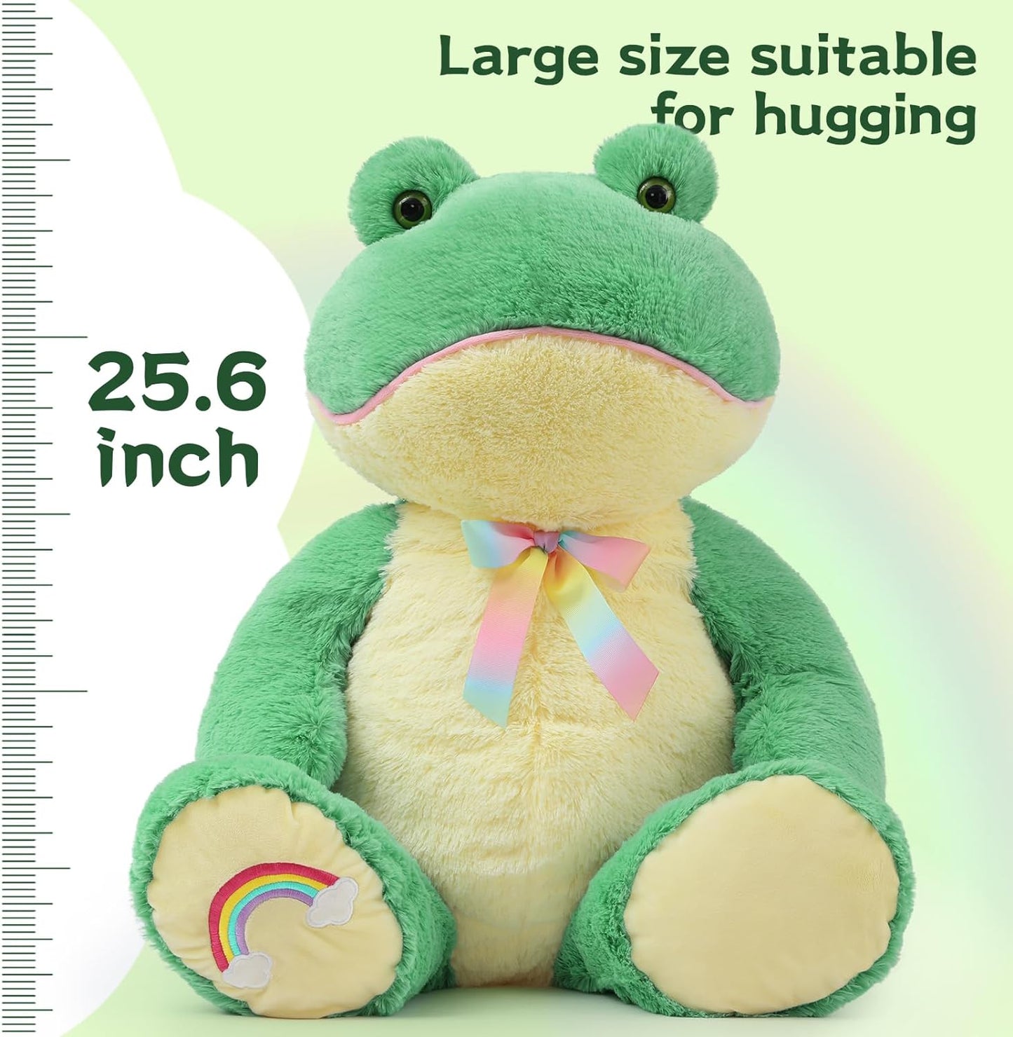 Realistic Large Frog Plush Toys - Green Frog Stuffed Animals 27 Inches - Cute Cartoon Frog Plush Pillows for Kids - Birthday/Christmas Gift for Kids Teens Adults