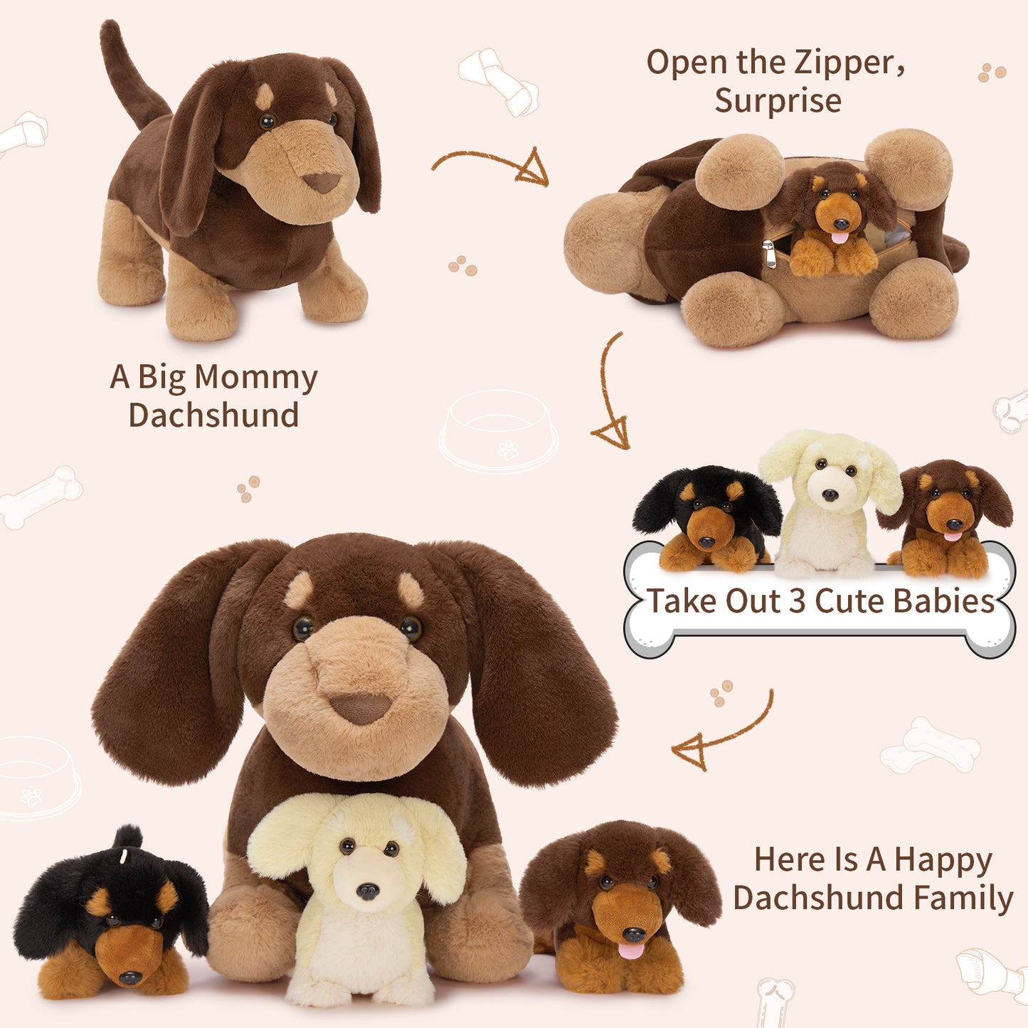 Dachshund Stuffed Animals Dog Plush Toys, 18 Inches