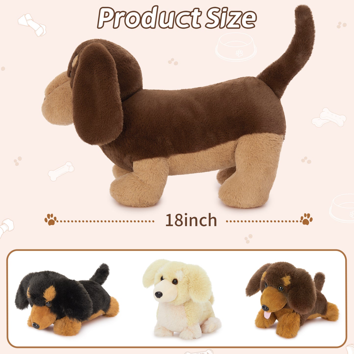 Dachshund Stuffed Animals Dog Plush Toys, 18 Inches