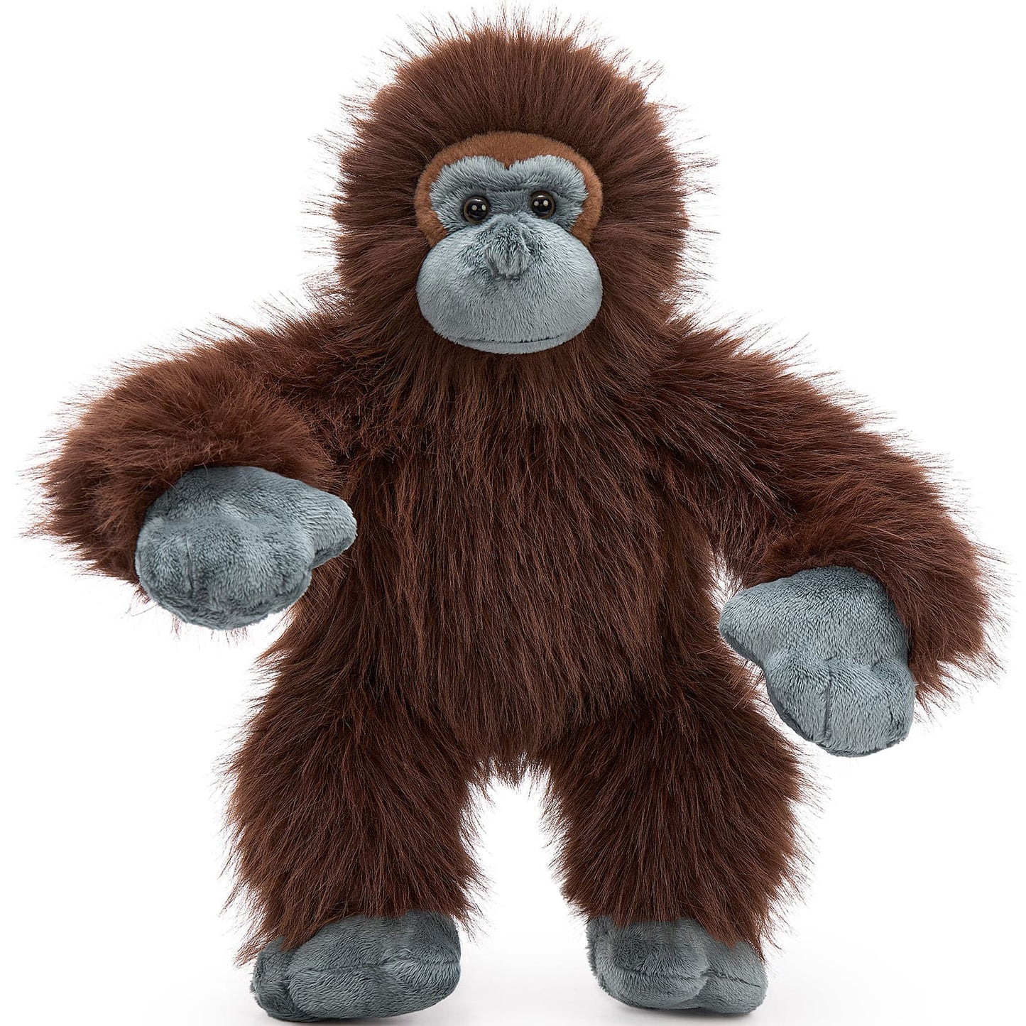 Long Arm Ape Stuffed Animals - Lifelike Monkey Plush Toys, Dark Brown, 18 Inches - Jungle/Safari Stuffed Animals - Forest Zoo Theme Party Decors