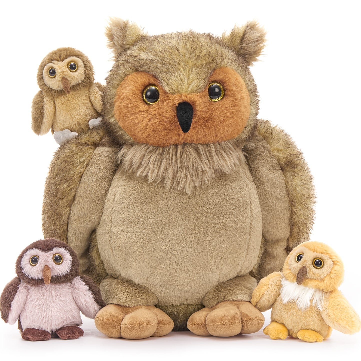 Lifelike Owl Stuffed Animals - Stuffed Animal Babies with Their Mom - Stuffed Animals with Babies in the Belly - Realistic Owl Plush Toys - MorisMos Stuffed Animals - Adorable Plushie Companions