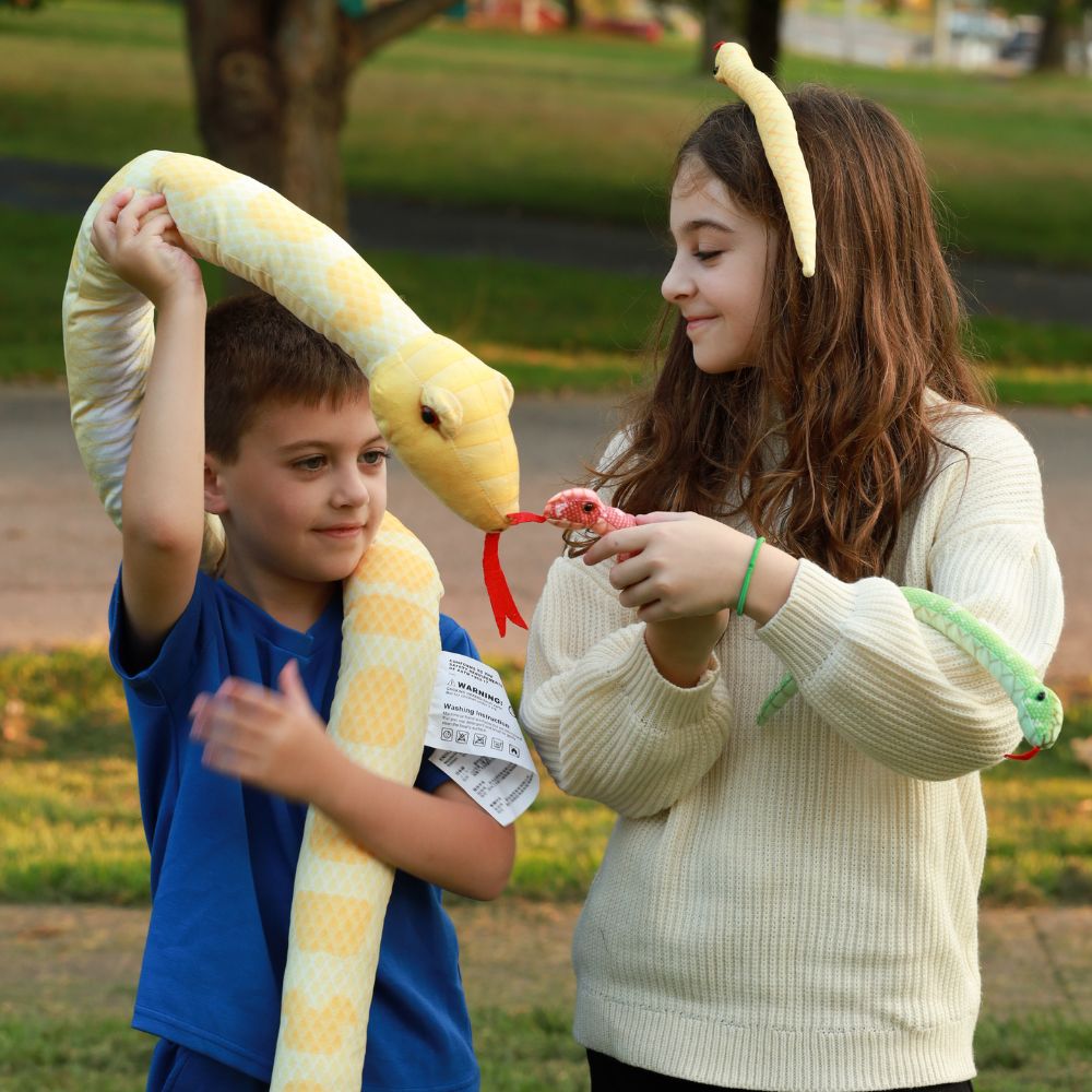 Snake Stuffed Animal Toy Set, Green/Yellow/Red/Pink/Brown, 79/118 Inches