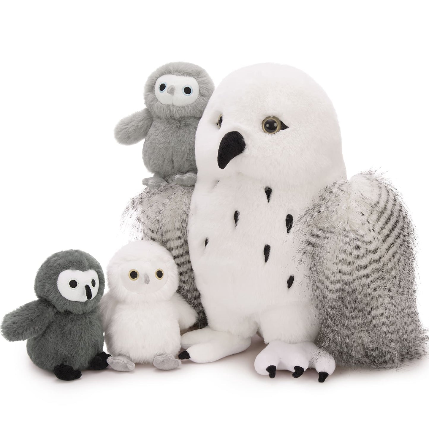 Lifelike Snowy Owl Stuffed Animals - Harry Potter Series Toys Hedwig - Stuffed Animal Babies with Their Mom - Stuffed Animals with Babies in the Belly - Realistic Owl Plush Toys - MorisMos Stuffed Animals - Adorable Plushie Companions