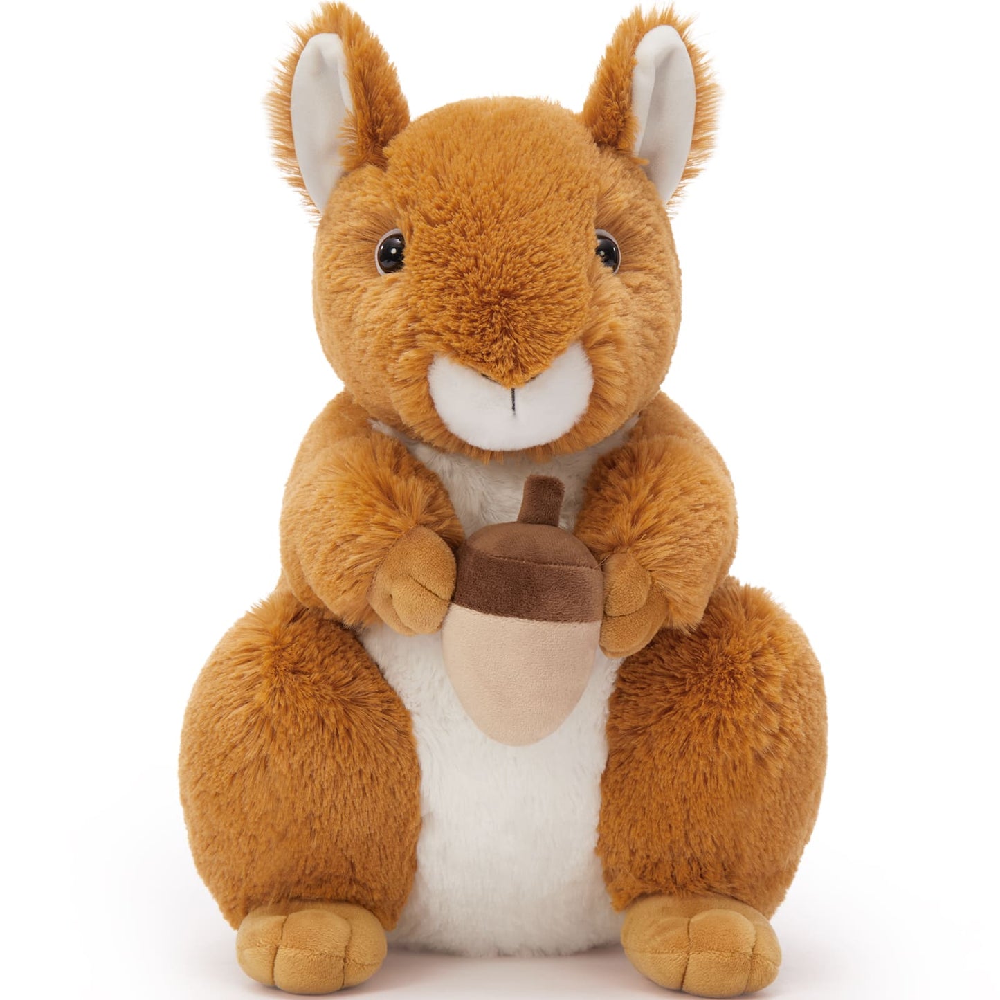 Realistic Squirrel Plush Toy - Cute Lifelike Squirrel Stuffed Animals - Plush Squirrel Holds A Chestnut - Christmas/Birthday/Baby Shower Gift Ideas - Soft Toys for Toddlers/Kids/Teens/Adults - MorisMos Stuffed Animals