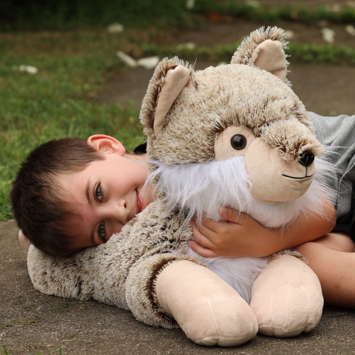 Lifelike Wolf Stuffed Animals - 30 Inches Wolf Plush Toys - Jungle Safari Party Decor - Stuffed Wolf for Boys Girls - Birthday/Christmas/Thanksgiving/Baby Shower Gift for Children Adults - Free Shipping Now
