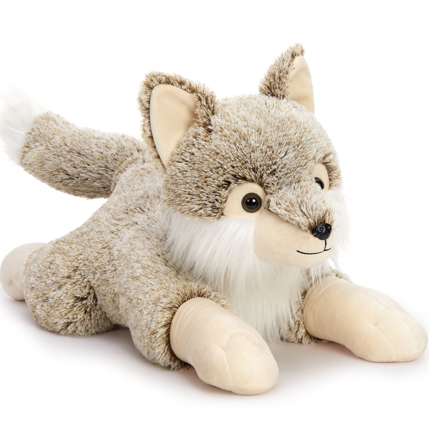 Lifelike Wolf Stuffed Animals - 30 Inches Wolf Plush Toys - Jungle Safari Party Decor - Stuffed Wolf for Boys Girls - Birthday/Christmas/Thanksgiving/Baby Shower Gift for Children Adults - Free Shipping Now