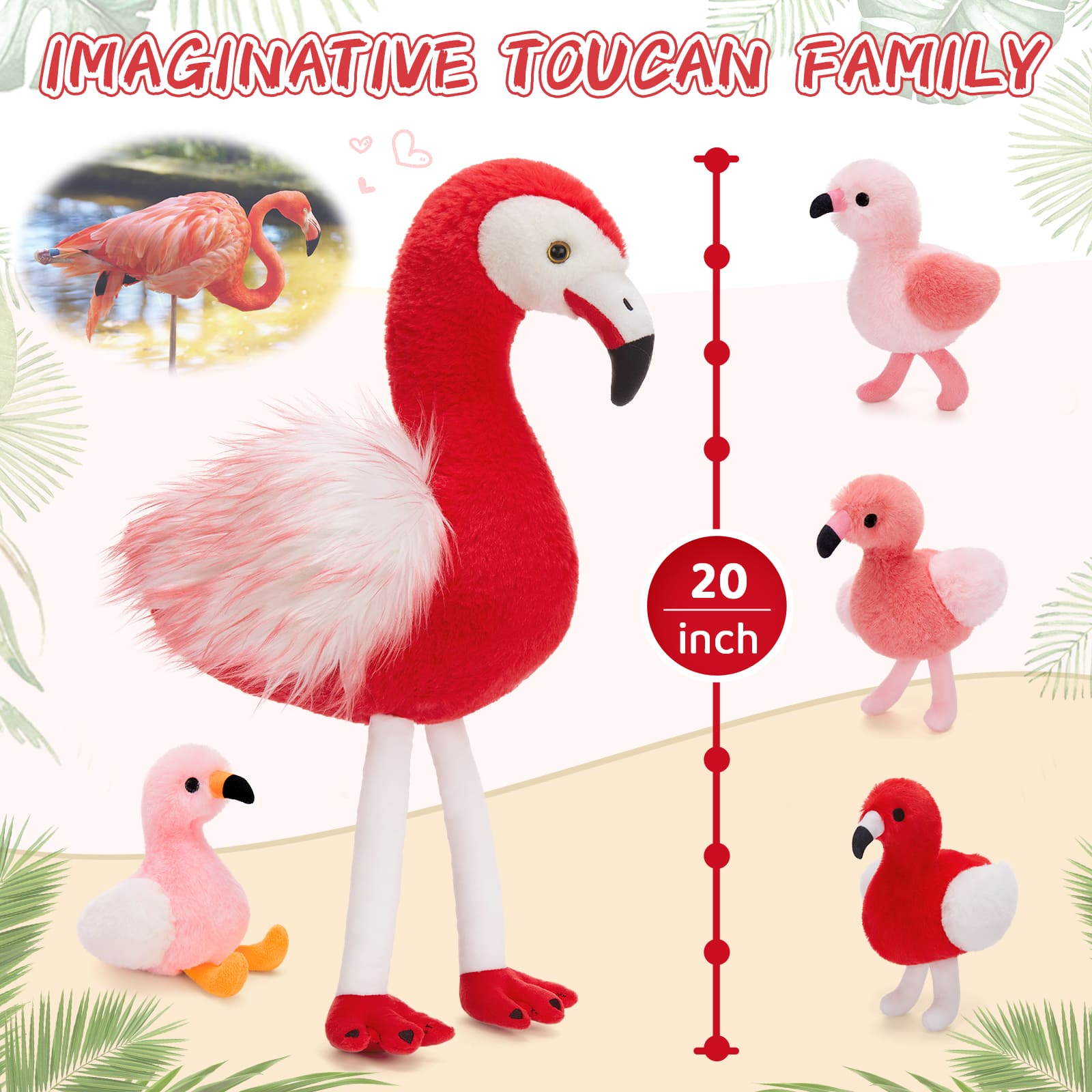 Flamingo Stuffed Animals Flamingo Plush Toys, Pink, 18 Inches