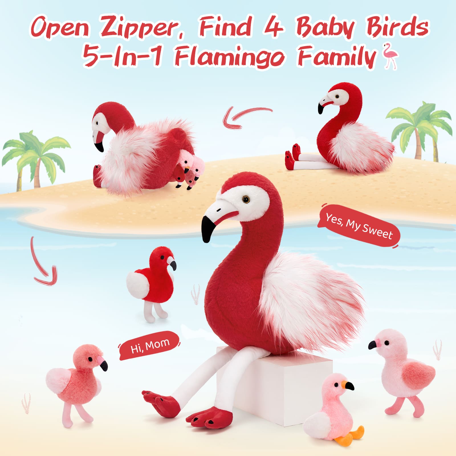 Flamingo Stuffed Animals Flamingo Plush Toys, Pink, 18 Inches