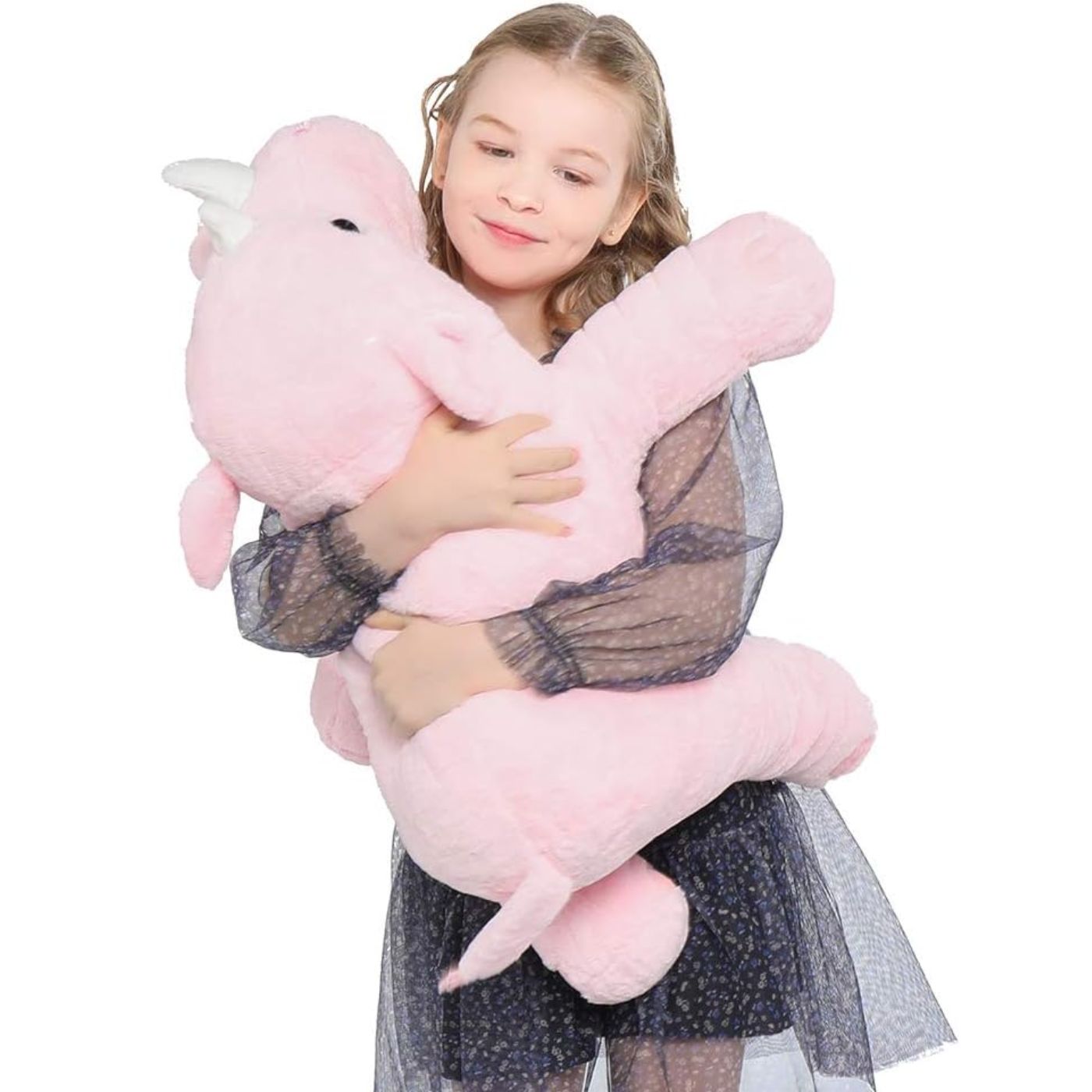 Rhino Plush Toy, Pink, 24 Inches - MorisMos Stuffed Animal Toys