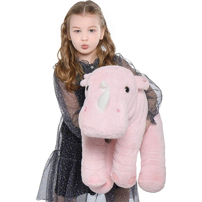 Rhino Plush Toy, Pink, 24 Inches - MorisMos Stuffed Animal Toys