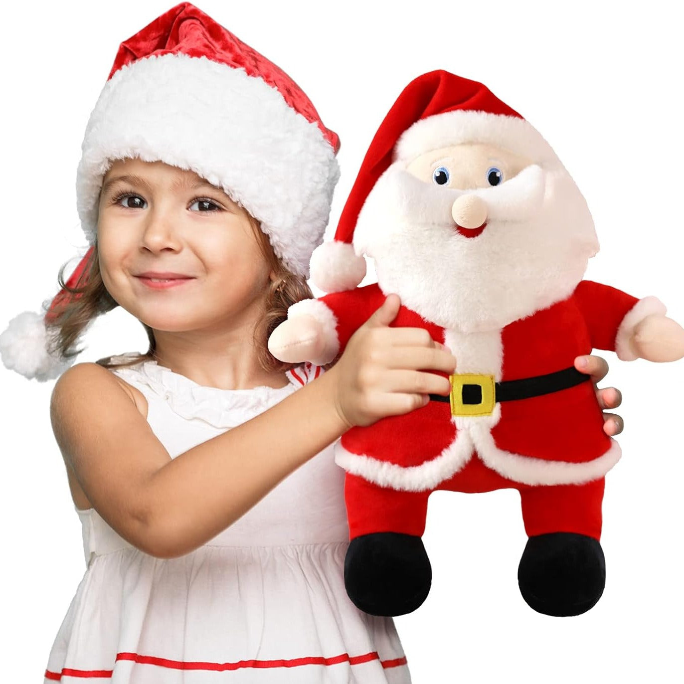 MorisMos Santa Claus Plush Toys - 15 Inches Stuffed Santa Claus - Santa Plush Pillows - Christmas Decorative Ornaments/Gifts - Free Shipping