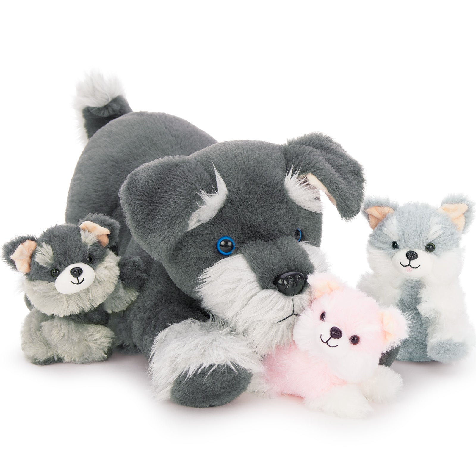 Schnauzer Stuffed Animals Dog Plush Toys, Dark Grey, 19.68 Inches