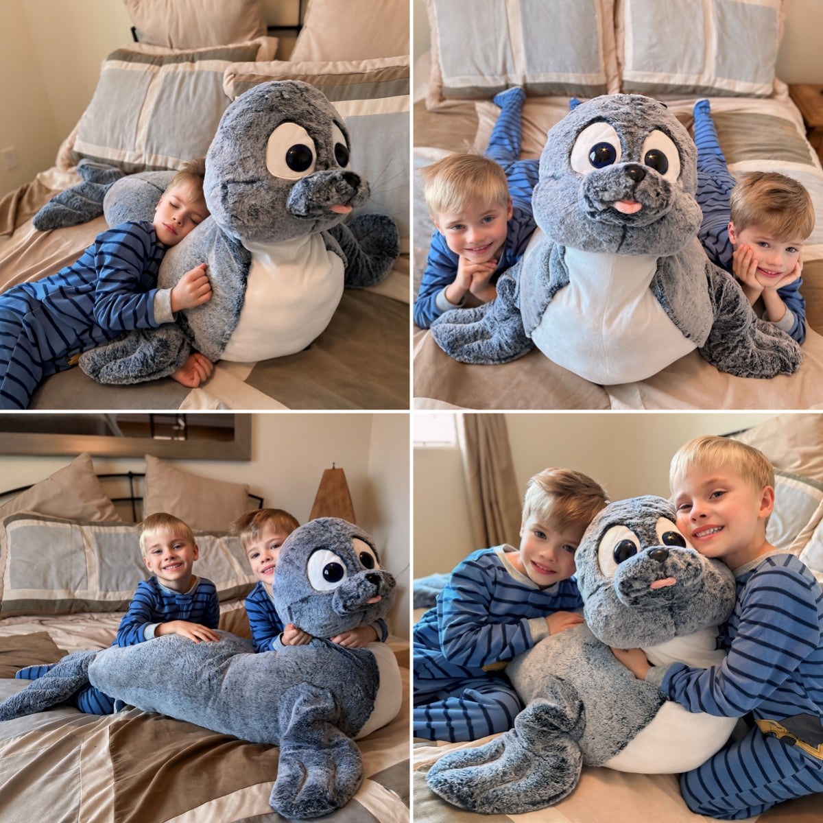 Giant Seal Stuffed Toy, Grey, 44 Inches