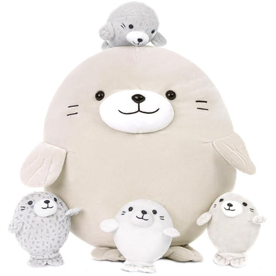 Seal Stuffed Toy Set, Grey, 18.8 Inches - MorisMos Stuffed Animals
