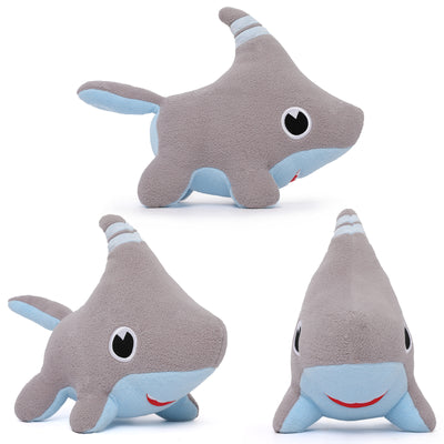 Shark Dog Plush Toy, Blue/Grey, 15 Inches