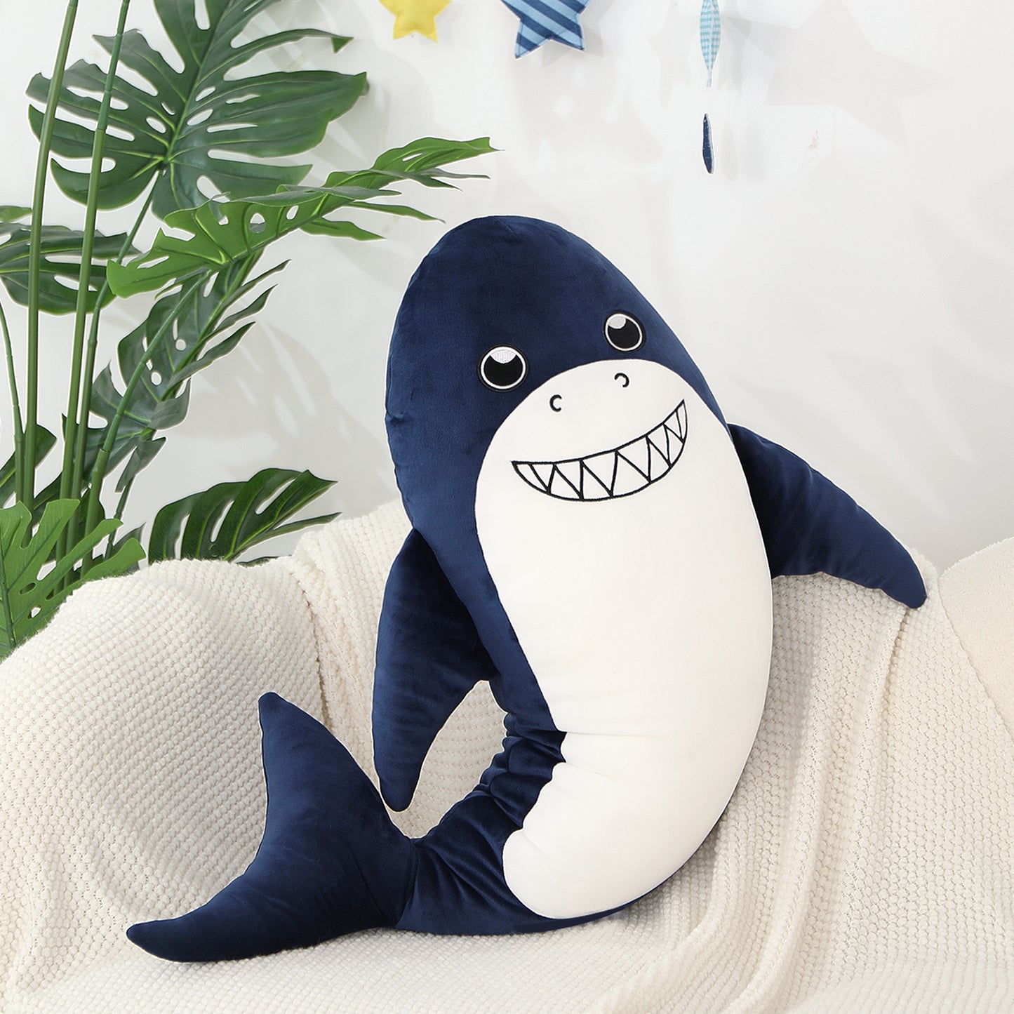 Shark Plush Toy Ocean Stuffed Animals, Navy Blue, 35 Inches - MorisMos Sea Stuffed Animals - Free Shipping