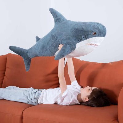 Shark Stuffed Animal Toy, Navy Blue, 32 Inches