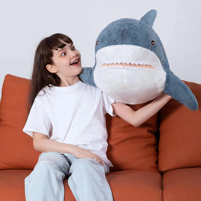 Shark Stuffed Animal Toy, Navy Blue, 32 Inches
