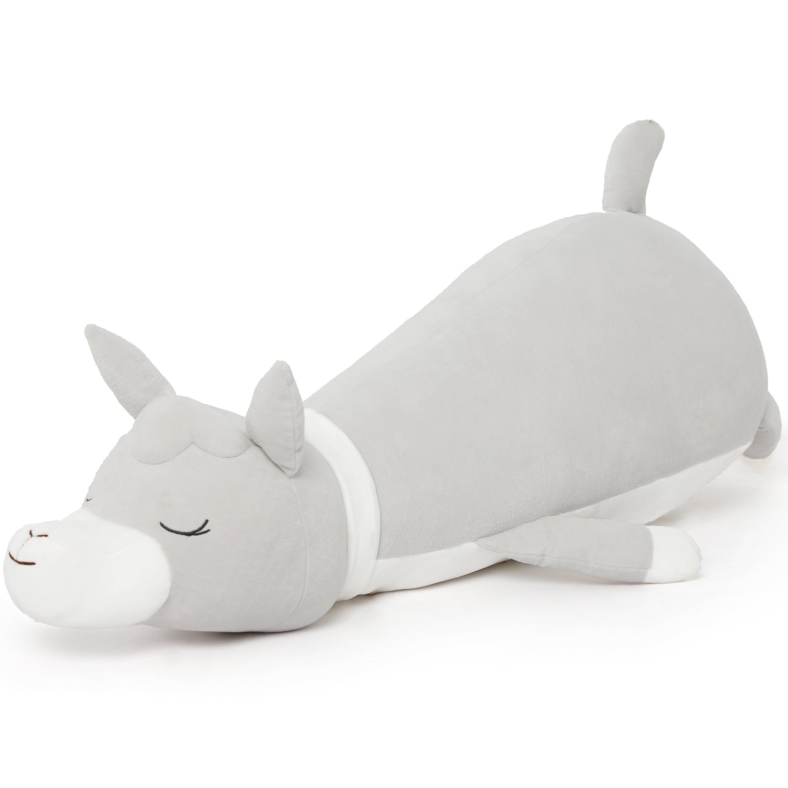 Jouet en peluche mouton, gris/rose, 35,4 pouces