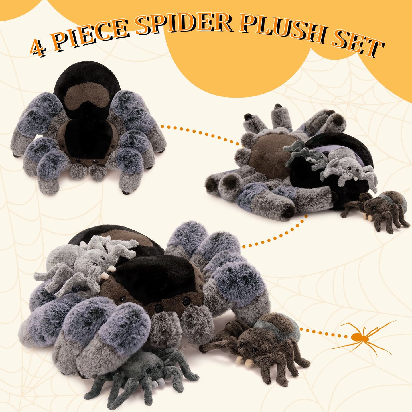 Simulation Spider Stuffed Animals, 15.75 Inches