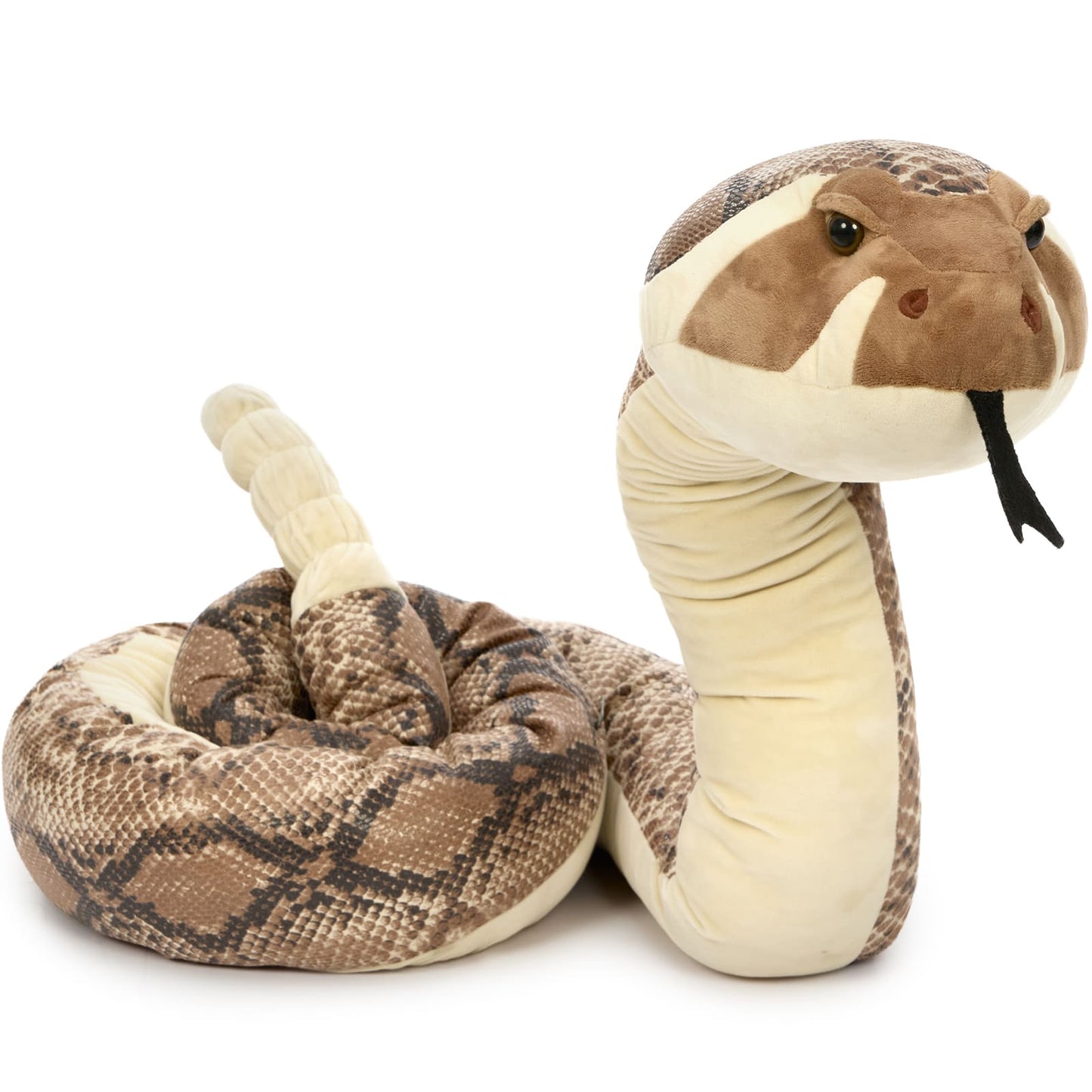 Simulation Rattlesnake Plush Toys - 8 Feet Stuffed Snake Toys - Giant Boa Stuffed Animals - Lifelike Stuffed Snake for Children - Jungle Safari Plush Toys Party Favors