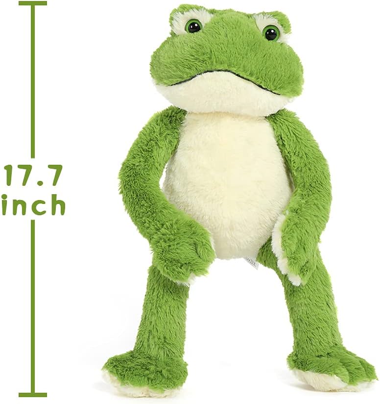 Jouet en peluche grenouille assise, vert, 17,7 pouces